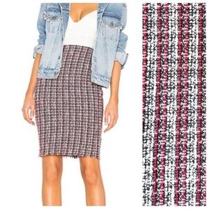 Bailey 44 Laissez-Faire Red White Blue Boucle Knee Length Pencil Skirt Size Med